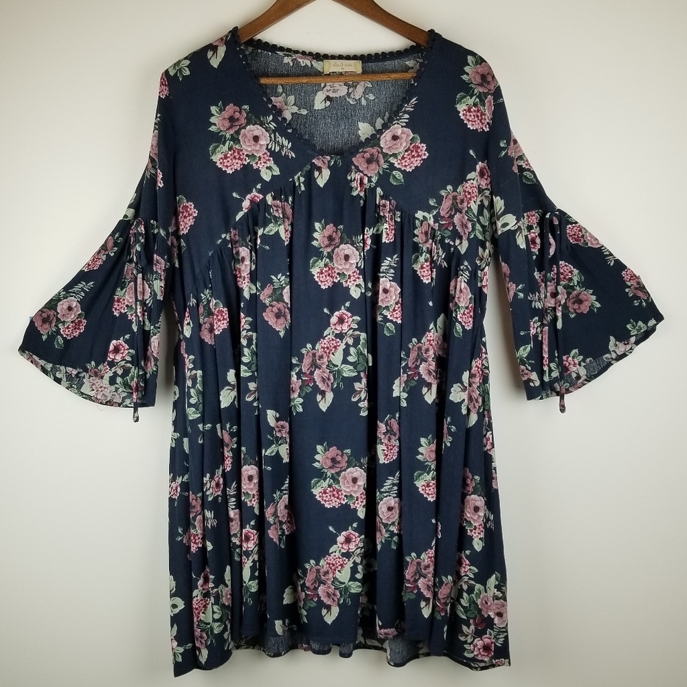 Altar'd State Blue floral Babydoll Dress